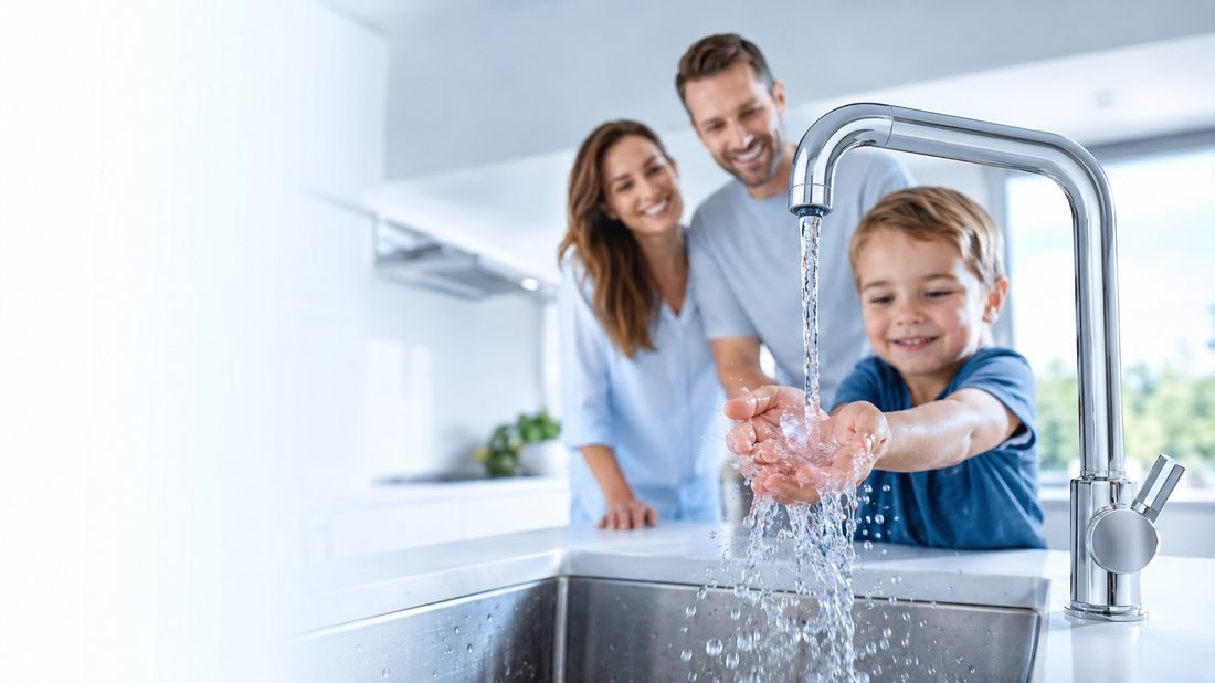Family enjoying pure clean water